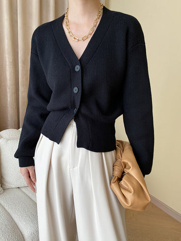 Airchics cardigans boutonnage v-cou manches longues femme mode